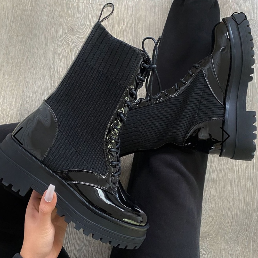 Lace Chunky Platform Boots